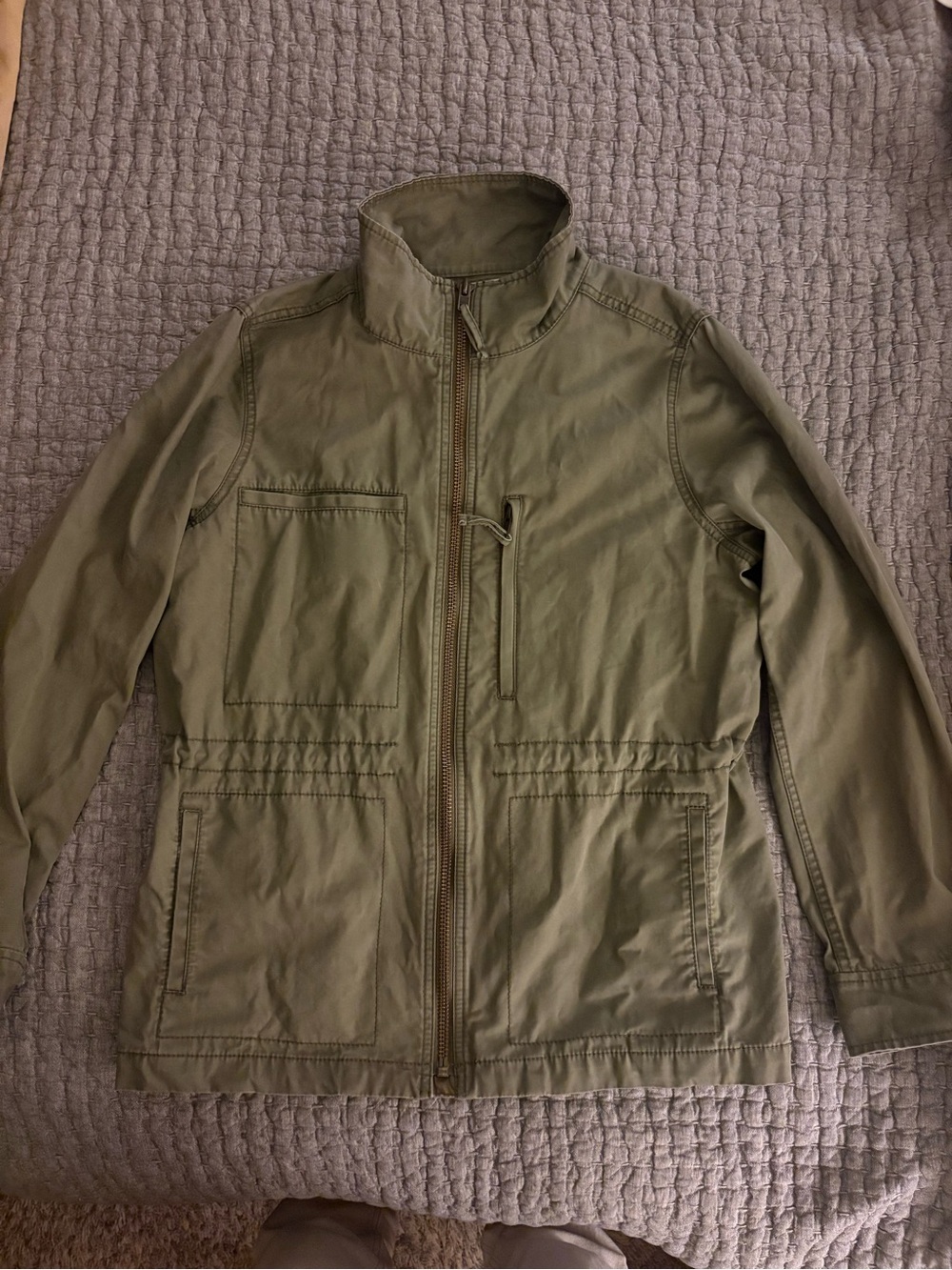 Madewell Olive Green Military Field Woman’s Jacket w/ High Collar L/XL 💯 Cotton